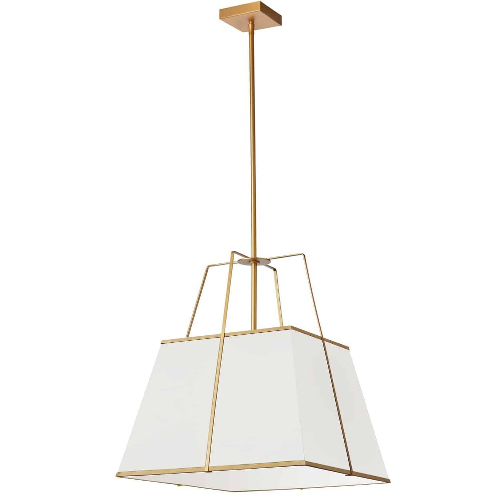 Dainolite-TRA-181P-GLD-WH-Trapezoid - 1 Light Pendant Gold White Black Finish