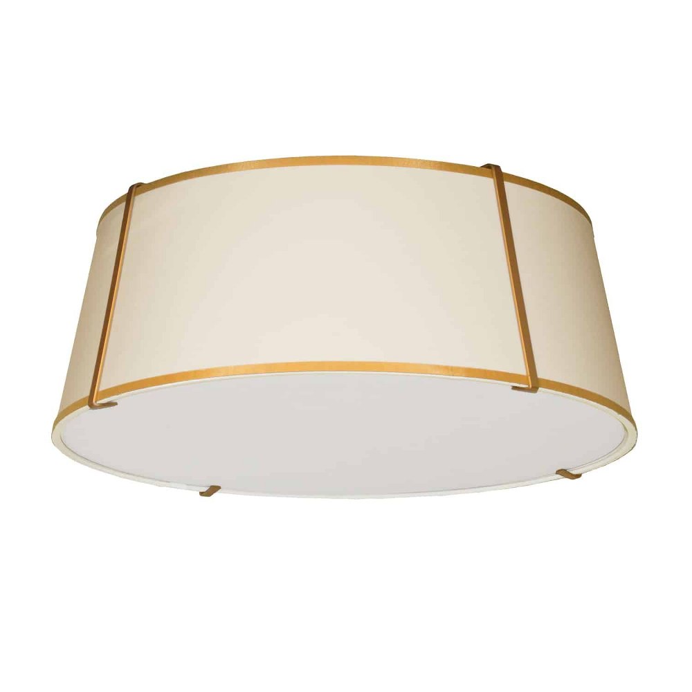 Dainolite-TRA-224FH-GLD-CRM-Trapezoid - 4 Light Trapezoid Flush Mount Gold Cream/White Black Finish