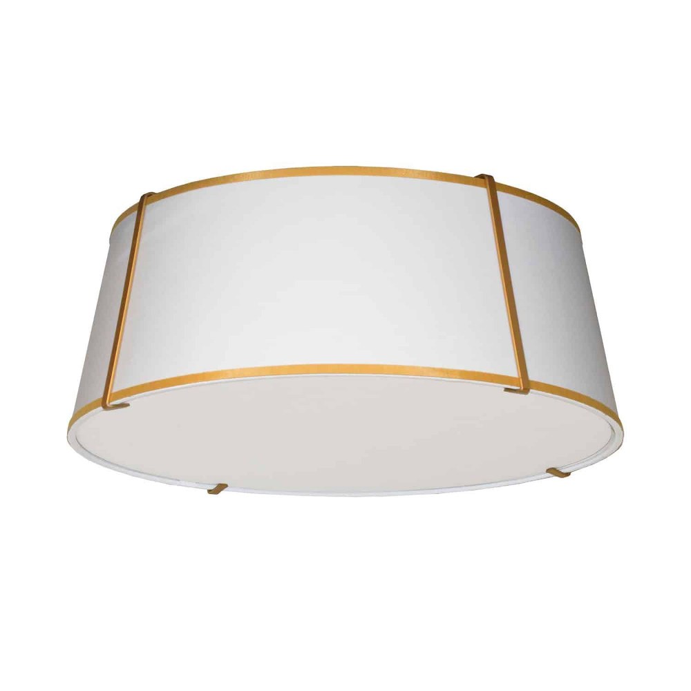 Dainolite-TRA-224FH-GLD-WH-Trapezoid - 4 Light Trapezoid Flush Mount Gold White Black Finish