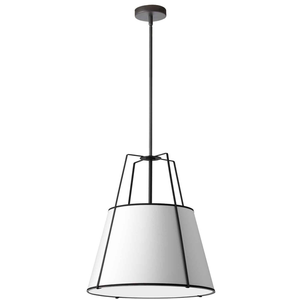 Dainolite-TRA-331P-BK-WH-Trapezoid - 3 Light Trapezoid Pendant Black White Black Finish