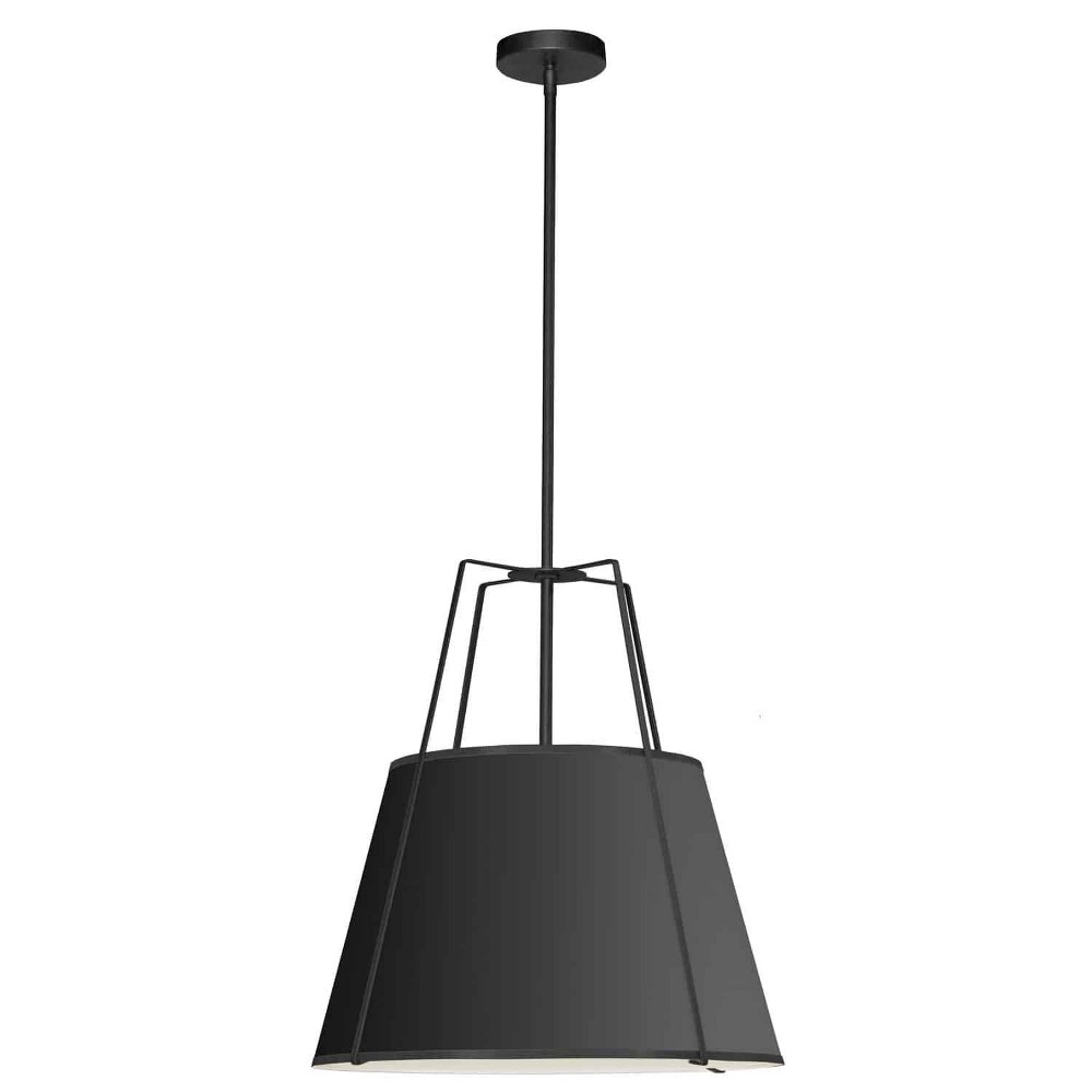 Dainolite-TRA-331P-BK-Trapezoid - 3 Light Trapezoid Pendant Black Black Black Finish