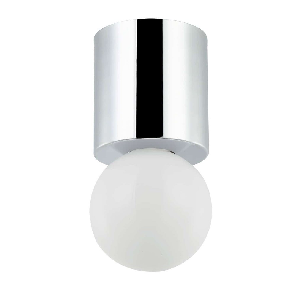 Dainolite-TRN-51FH-PC-Theron - 1 Light Flush Mount Polished Chrome  Aged Brass Finish