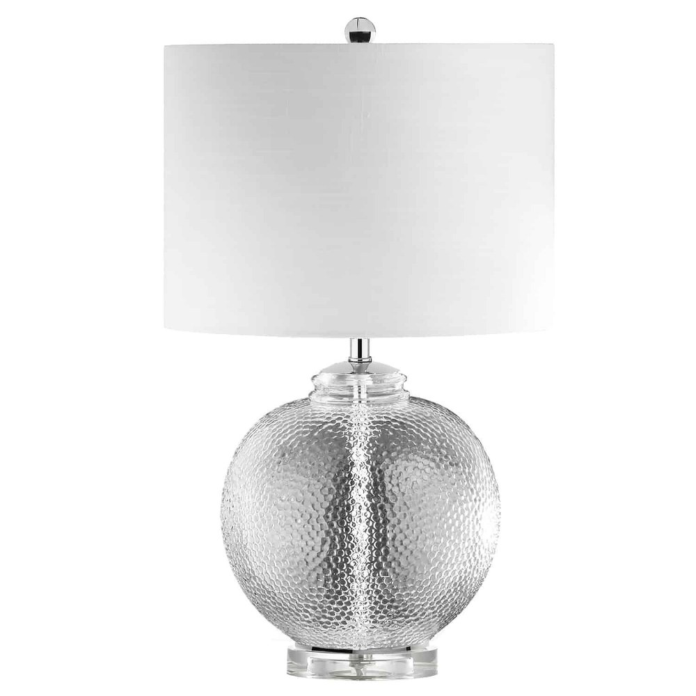 Dainolite-TYR-235T-CLR-Taylor - One Light Table Lamp   Clear/Polished Chrome Finish with White/Fabric Shade