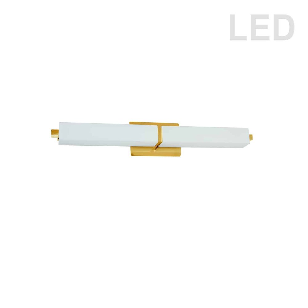 Dainolite-VLD-172-24-AGB-27 Inch 34W 1 LED Bath Vanity Aged Brass  Aged Brass Finish with White Glass