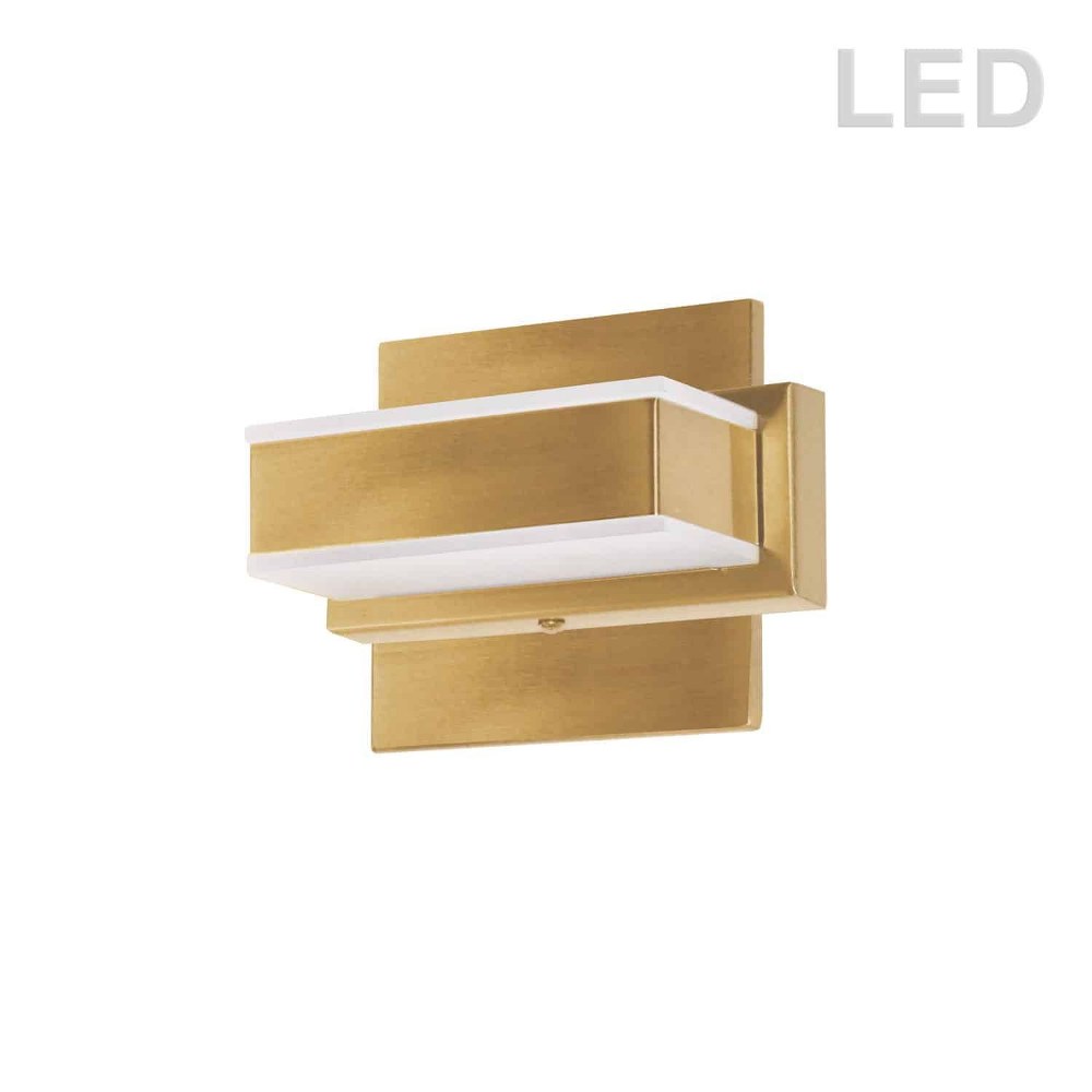 Dainolite-VLD-215-1W-GLD-6 Inch 5W 1 LED Bath Vanity Gold  Polished Chrome Finish with White Glass