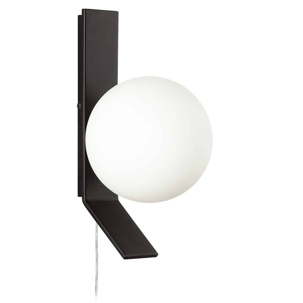 Dainolite-VMT-51W-MB-Valemont - 1 Light Wall Sconce   Matte Black Finish with White Glass