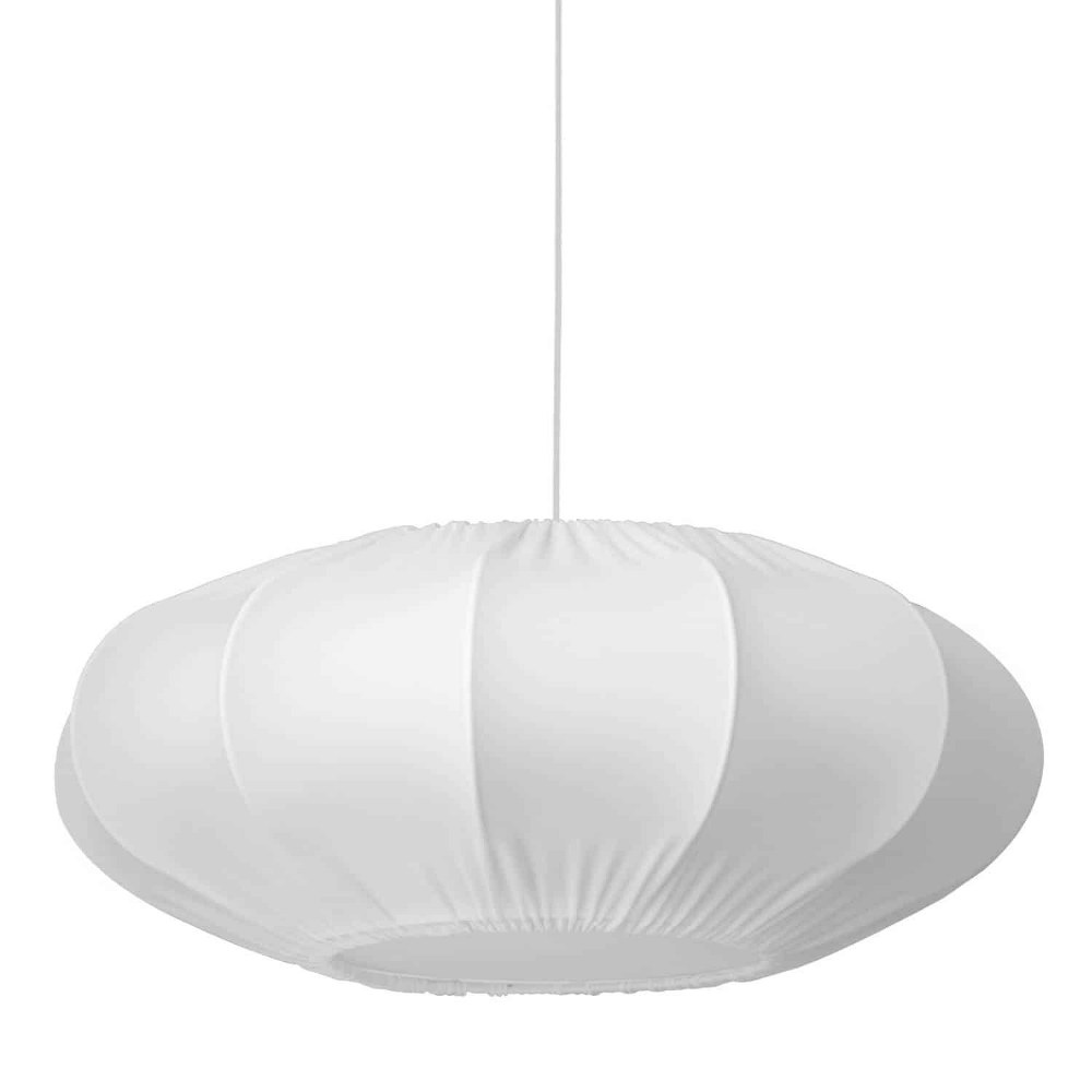 Dainolite-ZOE-221P-WH-900-Zoey - 20 Inch 1 Light Pendant   Polished Chrome Finish with White Fabric Shade