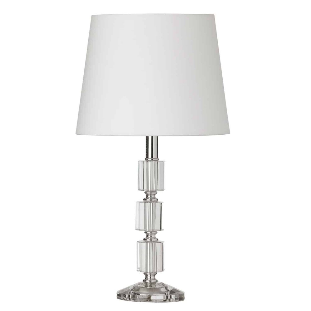 Dainolite-C11T-PC-One Light 16.75 Inch Table Lamp   Polished Chrome/Clear Finish with White Shade