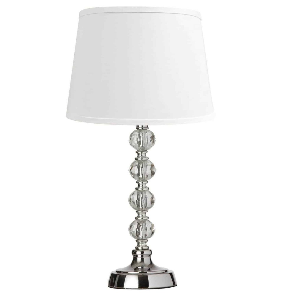 Dainolite-C13T-PC-One Light 17.50 Inch Table Lamp   Polished Chrome/Clear Finish with White Shade