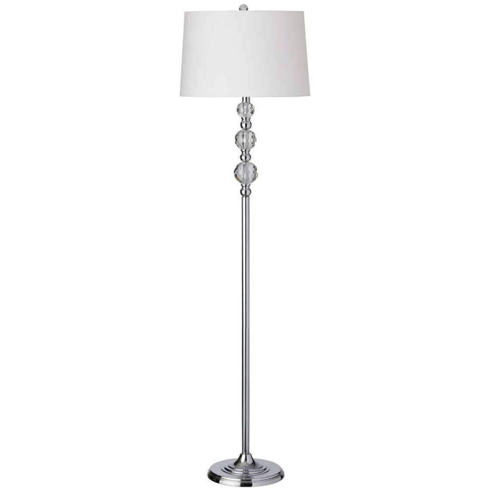 Dainolite-C33F-PC-One Light 60 Inch Floor Lamp   Polished Chrome/Clear Finish with White Shade