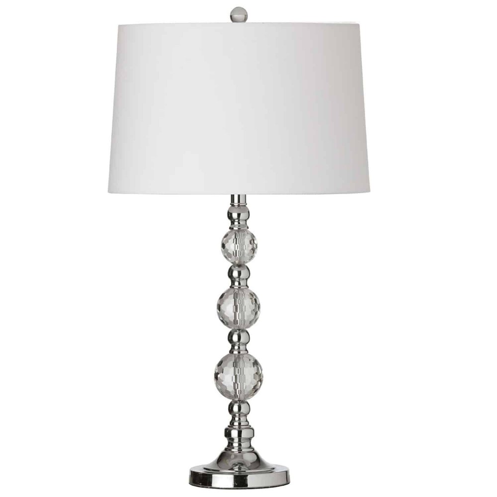 Dainolite-C33T-PC-One Light 29.25 Inch Table Lamp   Polished Chrome/Clear Finish with White Shade