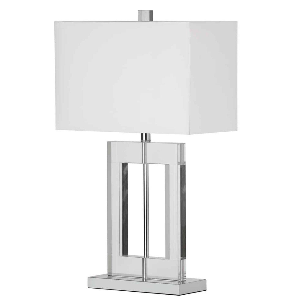 Dainolite-C52T-PC-One Light 25.50 Inch Table Lamp   Polished Chrome/Clear Finish with White Shade