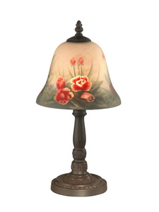 Dale Tiffany Lighting-10056/604-Rose Bell - One Light Accent Lamp Antique Bronze Finish with Hand Painted Art Glass