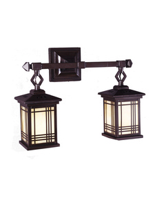 Dale Tiffany Lighting-2604/2LMW-Avery - Two Light Wall Sconce   Antique Bronze Finish with Hand Rolled Art Glass