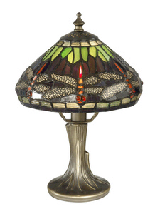 Dale Tiffany Lighting-7601/521-Dragonfly - One Light Table Lamp Antique Bronze Finish with Hand Rolled Art Glass