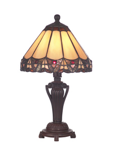 Dale Tiffany Lighting-8034/640-Peacock - One Light Accent Lamp   Antique Bronze Finish with Hand Rolled Art Glass