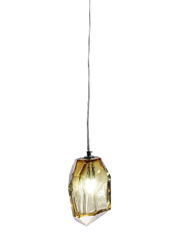 Dale Tiffany Lighting-AH20213A-Altair - 1 Light Mini Pendant-52 Inches Tall and 8 Inches Wide Polished Chrome Amber Polished Chrome Finish