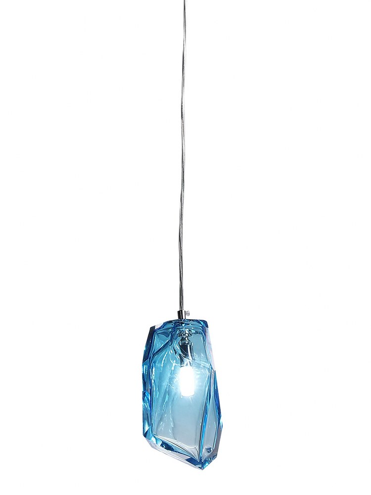 Dale Tiffany Lighting-AH20213B-Altair - 1 Light Mini Pendant-52 Inches Tall and 8 Inches Wide Polished Chrome Blue Polished Chrome Finish
