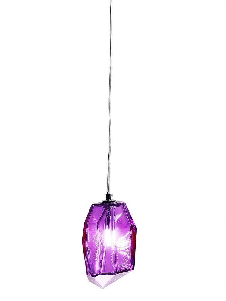 Dale Tiffany Lighting-AH20213P-Altair - 1 Light Mini Pendant-52 Inches Tall and 8 Inches Wide Polished Chrome Purple Polished Chrome Finish