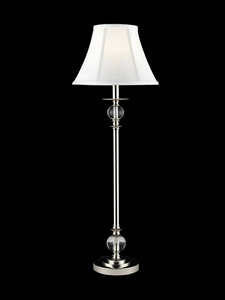 Dale Tiffany Lighting-GB10196-One Light Buffet Lamp   Polished Chrome Finish with Fabric Shade