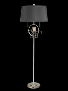 Dale Tiffany Lighting-GF10741-Sullivan - Three Light Floor Lamp   Polished Chrome Finish with Fabric Shade