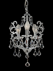 Dale Tiffany Lighting-GH70379-Buchanan - Three Light Chandelier   Polished Chrome Finish with Beaded Glass