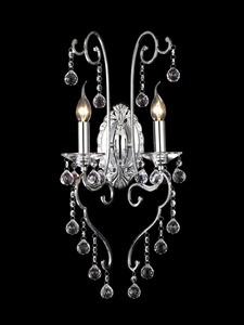 Dale Tiffany Lighting-GW10298-Mansfield - Two Light Wall Sconce   Polished Chrome Finish