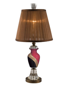 Dale Tiffany Lighting-PG80516-Sophistication - One Light Table Lamp   Antique Bronze Finish with Clear Crystal Glass with Fabric Shade
