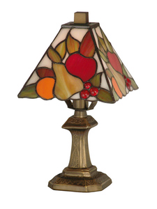 Dale Tiffany Lighting-TA100122-Fruit Mini - One Light Table Lamp   Antique Brass Finish with Hand Rolled Art Glass