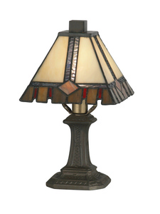 Dale Tiffany Lighting-TA100351-Castle - One Light Accent Lamp   Antique Bronze Finish with Hand Rolled Art Glass