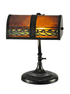Dale Tiffany Lighting-TA100682-Egyptian - One Light Desk Lamp   Mica Bronze Finish with Mica/Tiffany Glass