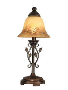 Dale Tiffany Lighting-TA80540-Leaf Vine - One Light Table Lamp   Antique Golden Sand Finish with Hand Painted Art Glass