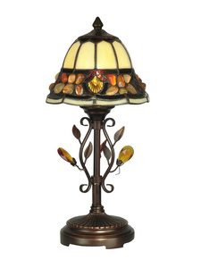 Dale Tiffany Lighting-TA90228-Pebble Stone - One Light Accent Lamp   Antique Golden Sand Finish with Hand Rolled Art Glass