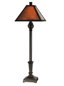 Dale Tiffany Lighting-TB11012-Mica Buffet - One Light Table Lamp   Fieldstone Finish with Mica Glass