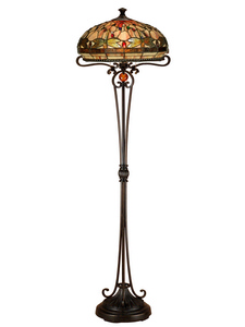 Dale Tiffany Lighting-TF13066-Briar Dragonfly - Two Light Floor Lamp   Antique Bronze Finish with Hand Rolled Art Glass