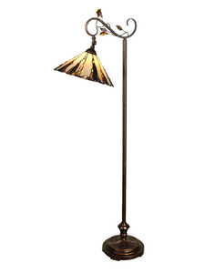 Dale Tiffany Lighting-TF90263-Ripley Tiffany - One Light Floor Lamp   Antique Golden Sand Finish with Hand Rolled Art Glass
