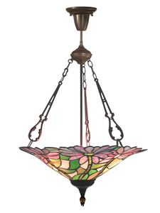 Dale Tiffany Lighting-TH10505-Feora Tiffany - Three Light Hanging Lantern   Antique Bronze Finish with Hand Rolled Art Glass