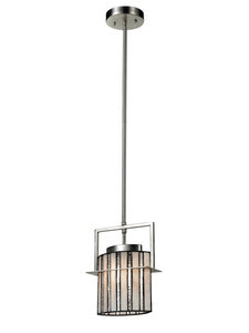 Dale Tiffany Lighting-TH12396-Hammond - One Light Mini-Pendant   Brushed Nickel Finish with Hand Rolled Art Glass