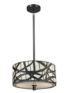Dale Tiffany Lighting-TH13013-Willow Cottage - Two Light Pendant   Dark Bronze Finish with Hand Rolled Art Glass
