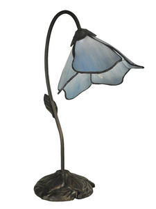 Dale Tiffany Lighting-TT12145-Poelking - One Light Table Lamp   Dark Antique Bronze Finish with Hand Rolled Art Glass