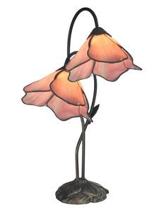 Dale Tiffany Lighting-TT12146-Poelking - Two Light Table Lamp   Dark Antique Bronze Finish with Hand Rolled Art Glass