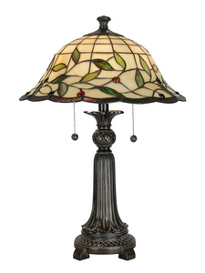 Dale Tiffany Lighting-TT60574-Donavan - Two Light Table Lamp   Mica Bronze Finish with Hand Rolled Art Glass