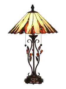 Dale Tiffany Lighting-TT90178-Ripley - Two Light Table Lamp   Antique Golden Sand Finish with Hand Rolled Art Glass