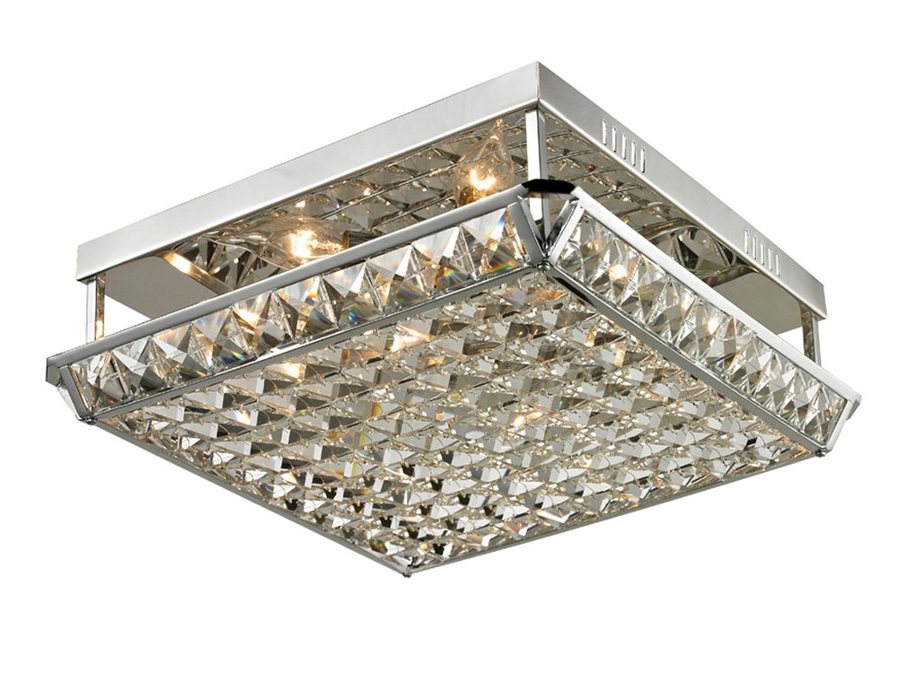 Dale Tiffany Lighting-GH13342-Ibiza - Four Light Flush Mount   Polished Chrome Finish with Clear Crystal