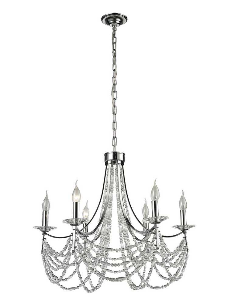 Dale Tiffany Lighting-GH13366-Impressionistic - Six Light Chandelier   Polished Chrome Finish with Clear Crystal