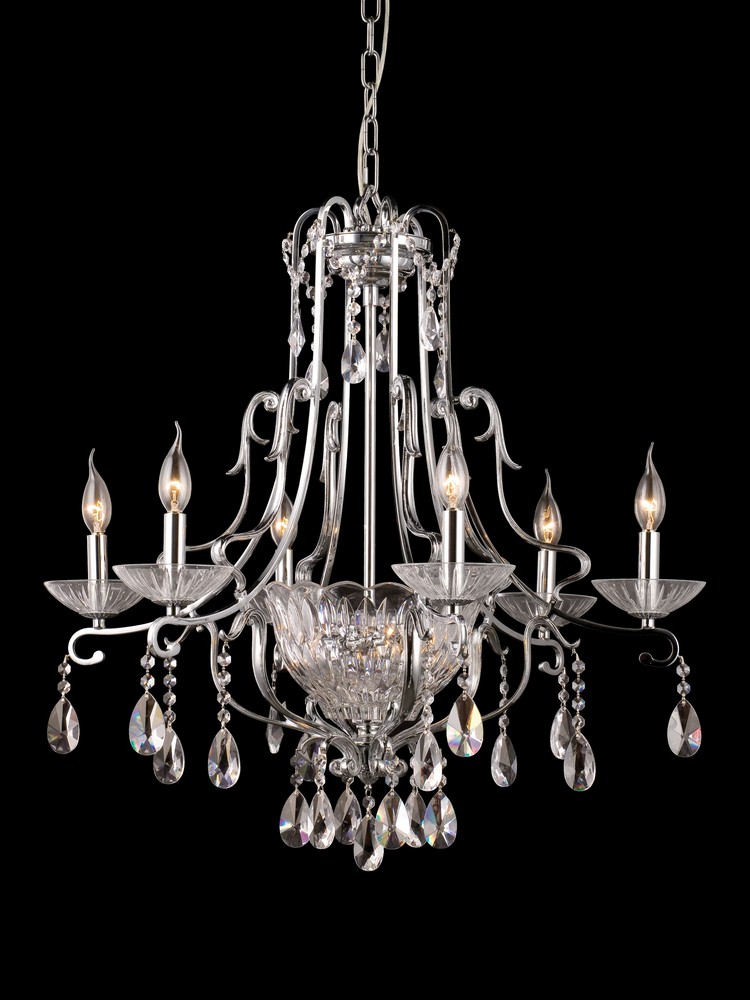 Dale Tiffany Lighting-GH90092-Oxford - Eight Light Chandelier   Polished Chrome Finish with Clear Crystal