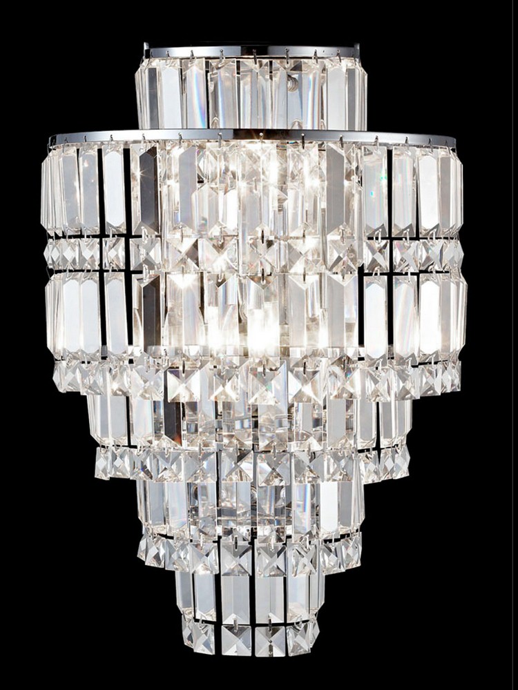 Dale Tiffany Lighting-GW13348-Cathedral - Three Light Wall Sconce   Polished Chrome Finish with Clear Crystal