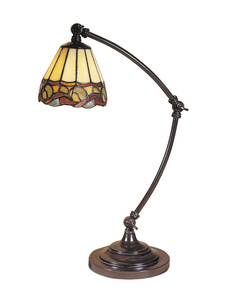 Dale Tiffany Lighting-TA100700-Ainsley - One Light Desk Lamp   Mica Bronze Finish with Hand Rolled Art Glass