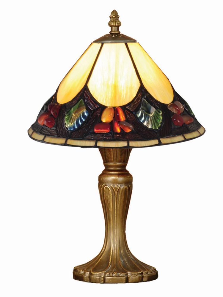 Dale Tiffany Lighting-TA15060-Pebble Stone - One Light Accent Lamp   Antique Bronze Finish with Tiffany Glass