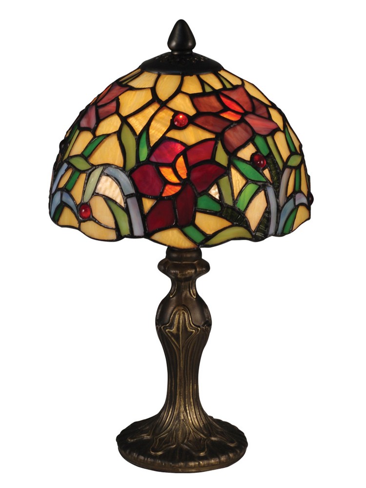 Dale Tiffany Lighting-TA15087-Teller - One Light Accent Lamp   Antique Brass Finish with Tiffany Glass